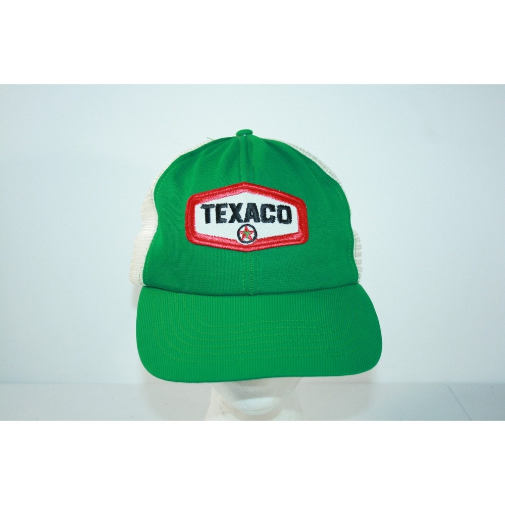 Vintage Texaco Green White Mesh Snapback‎ Patch Adjustable Hat Cap Made In USA